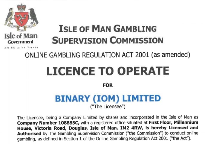 Binary.com Licence